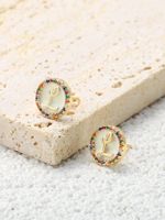 1 Pair Simple Style Letter Plating Inlay Copper Zircon 18k Gold Plated Ear Studs main image 8
