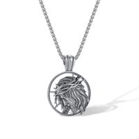 Retro Human Face Stainless Steel Plating Men's Pendant Necklace sku image 1