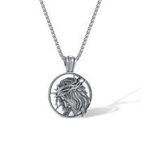 Retro Human Face Stainless Steel Plating Men's Pendant Necklace sku image 3