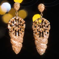 1 Pair Luxurious Shiny Geometric Plating Inlay Alloy Rhinestones Zircon Silver Plated Drop Earrings main image 7
