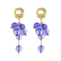 1 Pair Simple Style Ball Alloy Resin Gold Plated Drop Earrings main image 5