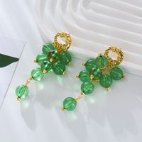 1 Pair Simple Style Ball Alloy Resin Gold Plated Drop Earrings main image 4
