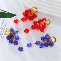 1 Pair Simple Style Ball Alloy Resin Gold Plated Drop Earrings main image 3