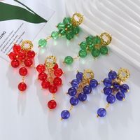 1 Pair Simple Style Ball Alloy Resin Gold Plated Drop Earrings main image 1