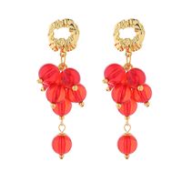1 Pair Simple Style Ball Alloy Resin Gold Plated Drop Earrings sku image 1