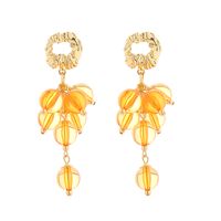 1 Pair Simple Style Ball Alloy Resin Gold Plated Drop Earrings sku image 4