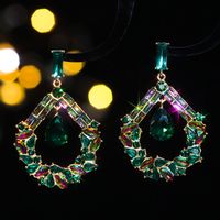 1 Pair Elegant Luxurious Geometric Water Droplets Plating Inlay Alloy Rhinestones Zircon Silver Plated Drop Earrings main image 5