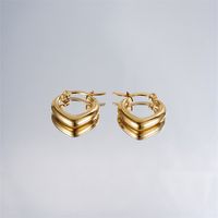 1 Paar Lässig Einfacher Stil Geometrisch Irregulär Edelstahl 304 K Vergoldet Reif Ohrringe main image 4