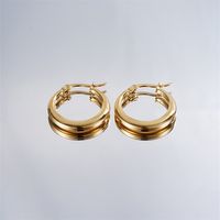 1 Paar Lässig Einfacher Stil Geometrisch Irregulär Edelstahl 304 K Vergoldet Reif Ohrringe main image 5