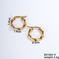 1 Paar Lässig Einfacher Stil Geometrisch Irregulär Edelstahl 304 K Vergoldet Reif Ohrringe main image 2