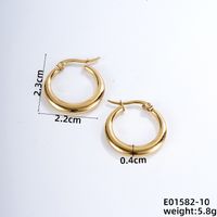 1 Pair Casual Simple Style Geometric Irregular 304 Stainless Steel K Gold Plated Hoop Earrings sku image 1