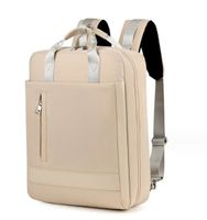 Unisex Solid Color Nylon Zipper Functional Backpack Laptop Backpack sku image 7