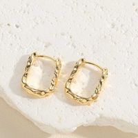 1 Pair Simple Style Round Copper Zircon 14k Gold Plated Hoop Earrings sku image 1