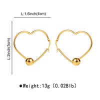 1 Pair Vintage Style Modern Style Simple Style Heart Shape Stainless Steel Hoop Earrings main image 2