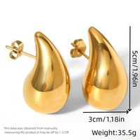 1 Pair Casual Solid Color Plating 304 Stainless Steel 18K Gold Plated Ear Studs main image 11