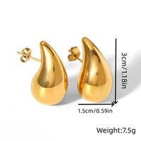 1 Pair Casual Solid Color Plating 304 Stainless Steel 18K Gold Plated Ear Studs main image 9