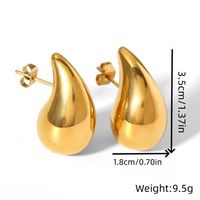 1 Pair Casual Solid Color Plating 304 Stainless Steel 18K Gold Plated Ear Studs main image 10