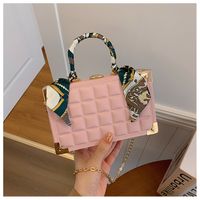 Women's Small Pu Leather Color Block Vintage Style Square Lock Clasp Handbag main image 5