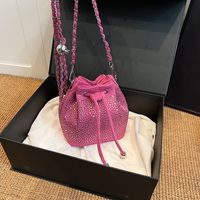 Women's Small Pu Leather Solid Color Elegant Bucket String Bucket Bag main image 1