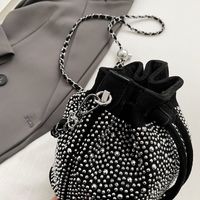 Women's Small Pu Leather Solid Color Elegant Bucket String Bucket Bag main image 4