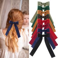 Girl's Sweet Bow Knot Cotton Polyester Tassel Hair Clip main image 1
