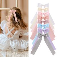 Girl's Sweet Bow Knot Cotton Polyester Tassel Hair Clip main image 4