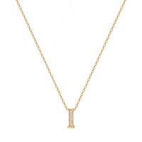 Simple Style Letter Copper Plating Inlay Zircon 14k Gold Plated Pendant Necklace sku image 2