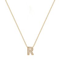 Simple Style Letter Copper Plating Inlay Zircon 14k Gold Plated Pendant Necklace sku image 7