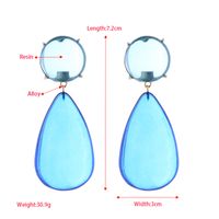 1 Pair Elegant Simple Style Water Droplets Inlay Alloy Resin Resin Gold Plated Drop Earrings main image 2