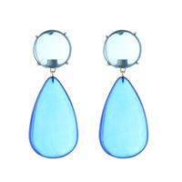 1 Pair Elegant Simple Style Water Droplets Inlay Alloy Resin Resin Gold Plated Drop Earrings main image 5