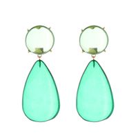 1 Pair Elegant Simple Style Water Droplets Inlay Alloy Resin Resin Gold Plated Drop Earrings sku image 2