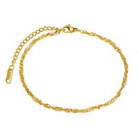 IG Style Vacation Geometric 201 Stainless Steel Plating 18K Gold Plated Women's Anklet main image 7