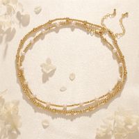 Ig-stil Elegant Einfacher Stil Geometrisch Süßwasserperle Kupfer Perlen Überzug 18 Karat Vergoldet Halskette main image 1