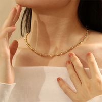 Ig Style Elegant Simple Style Geometric Freshwater Pearl Copper Beaded Plating 18k Gold Plated Necklace main image 4