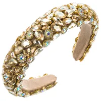 Women's Elegant Glam Geometric Alloy Cloth Inlay Rhinestones Glass Hair Band sku image 5