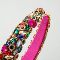 Women's Elegant Glam Geometric Alloy Cloth Inlay Rhinestones Glass Hair Band main image 4