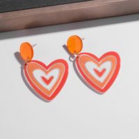 1 Pair Ig Style Simple Style Rainbow Heart Shape Cat Painted Arylic Drop Earrings main image 4