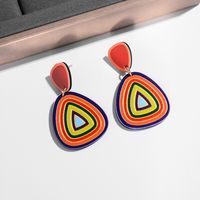 1 Pair Ig Style Simple Style Rainbow Heart Shape Cat Painted Arylic Drop Earrings main image 8