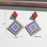 1 Pair Ig Style Simple Style Rainbow Heart Shape Cat Painted Arylic Drop Earrings sku image 4