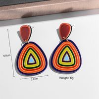 1 Pair Ig Style Simple Style Rainbow Heart Shape Cat Painted Arylic Drop Earrings sku image 5
