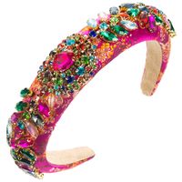 Women's Elegant Glam Pattern Alloy Cloth Inlay Rhinestones Glass Hair Band sku image 3