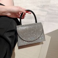 Or Argent Le Noir Polyester Couleur Unie Strass Carré Sacs De Soirée main image 8