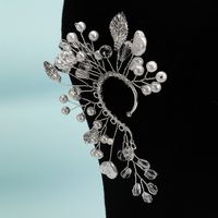 1 Stück Feenhafter Stil Elegant Blatt Herzform Legierung Künstlicher Kristall Künstliche Perlen Ohrclips main image 7