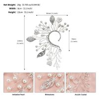 1 Piece Fairy Style Elegant Leaf Heart Shape Alloy Artificial Crystal Artificial Pearls Ear Cuffs main image 2
