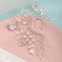 1 Stück Feenhafter Stil Elegant Blatt Herzform Legierung Künstlicher Kristall Künstliche Perlen Ohrclips main image 1