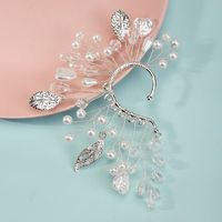 1 Piece Fairy Style Elegant Leaf Heart Shape Alloy Artificial Crystal Artificial Pearls Ear Cuffs main image 3