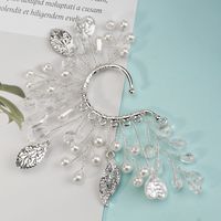 1 Stück Feenhafter Stil Elegant Blatt Herzform Legierung Künstlicher Kristall Künstliche Perlen Ohrclips main image 4