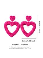 1 Pair Romantic Sweet Heart Shape Handmade Beaded Drop Earrings main image 2