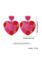 1 Pair Romantic Sweet Heart Shape Beaded Seed Bead Drop Earrings sku image 1