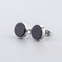1 Pair Casual Simple Style Round 304 Stainless Steel Stone Natural Stone Ear Studs main image 1